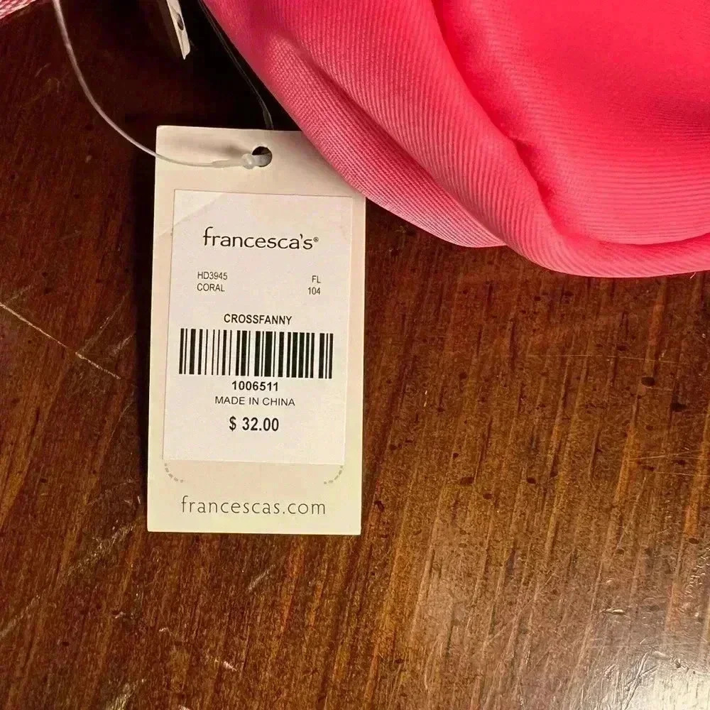 Francesca’s Neon Coral Cross Fanny NWT - Picture 4 of 6